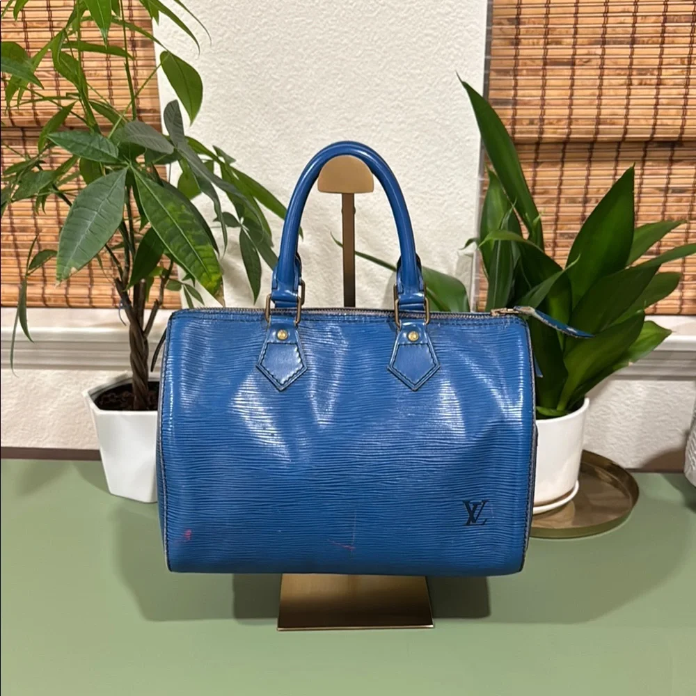 Louis Vuitton Blue Epi Leather Speedy - Picture 1 of 12